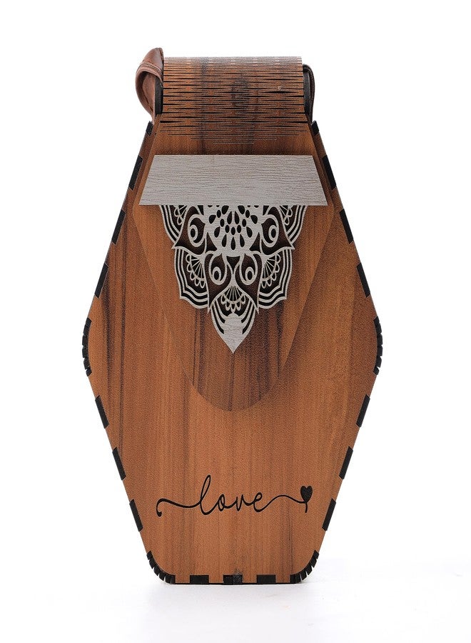 Adrohai Wooden Clutch Bags for Women Wooden Purse Clutch Bag Ladies Wallet Wooden Lightweight Unique Purse Handbags for Women Girls One Shoulder Cross Body Bag Women (Brown) - Image 4